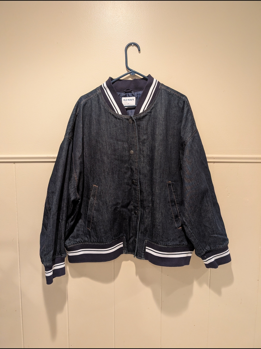 Old Navy Women's Dark Denim Bomber Jacket